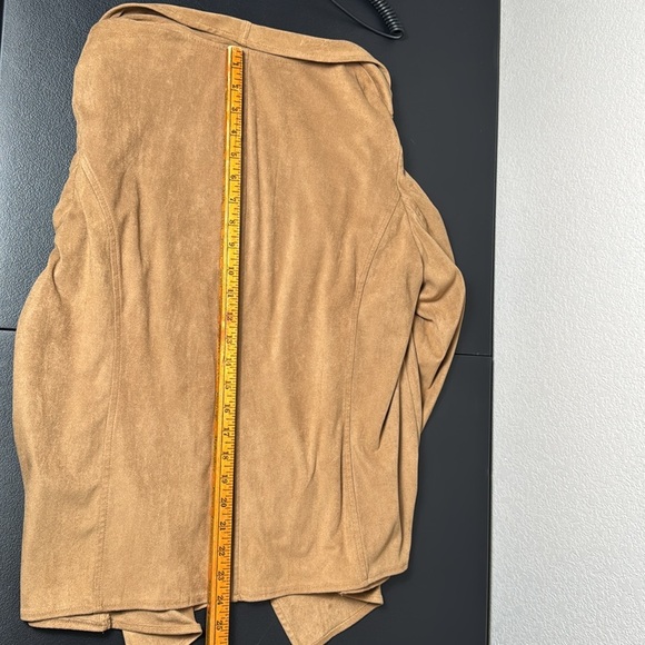 JM Collection suede like open cardigan - Picture 6 of 6